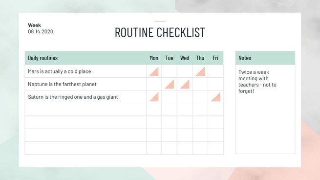 미니멀한 HS 주간 플래너 프레젠테이션 템플릿