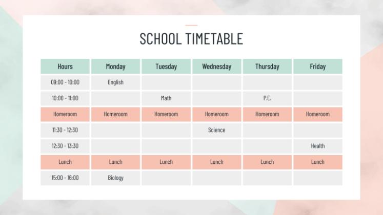 미니멀한 HS 주간 플래너 프레젠테이션 템플릿