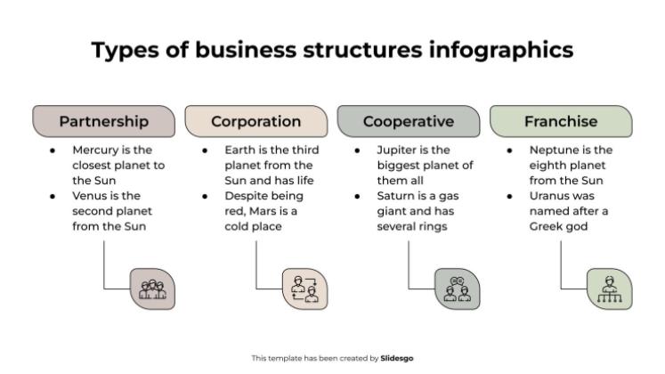 Types of Business Structures Infographics presentation template 