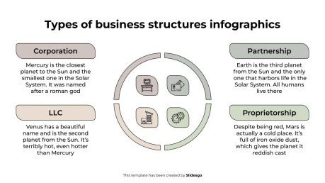 Types of Business Structures Infographics presentation template 
