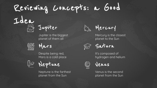 Arrière-plan simple de tableau noir Modèles de présentation