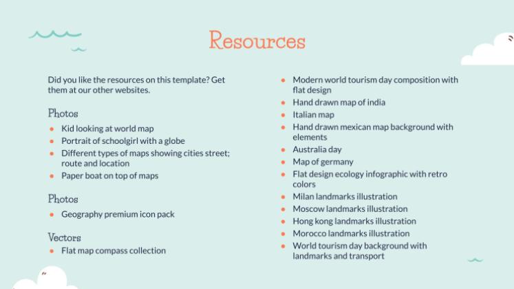 Cours de géographie pour la primaire Modèles de présentation