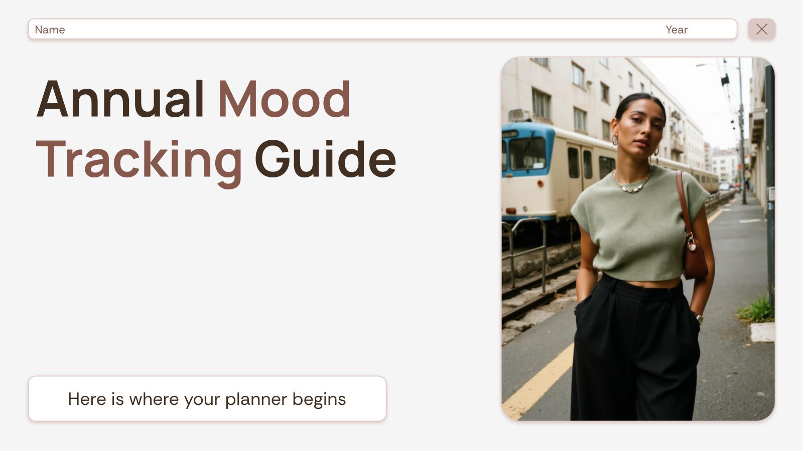 Annual Mood Tracking Guide presentation template 