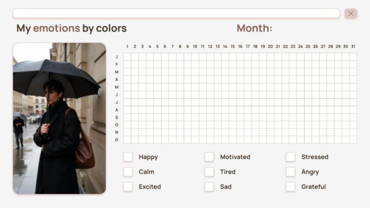 연간 기분 추적 가이드 프레젠테이션 템플릿