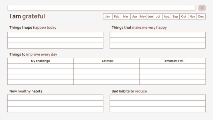 연간 기분 추적 가이드 프레젠테이션 템플릿