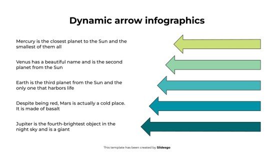다이나믹 화살표 인포그래픽 프레젠테이션 템플릿
