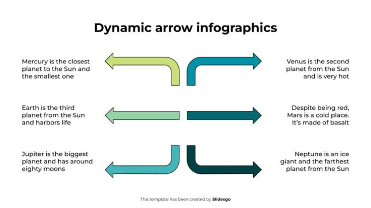 다이나믹 화살표 인포그래픽 프레젠테이션 템플릿