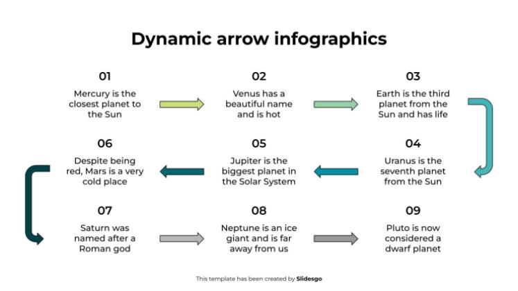 다이나믹 화살표 인포그래픽 프레젠테이션 템플릿