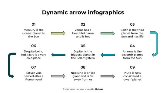 다이나믹 화살표 인포그래픽 프레젠테이션 템플릿
