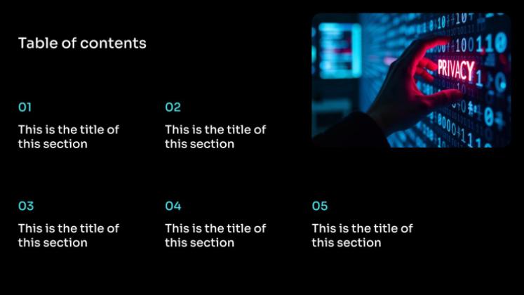 Confidentialité des données Modèles de présentation