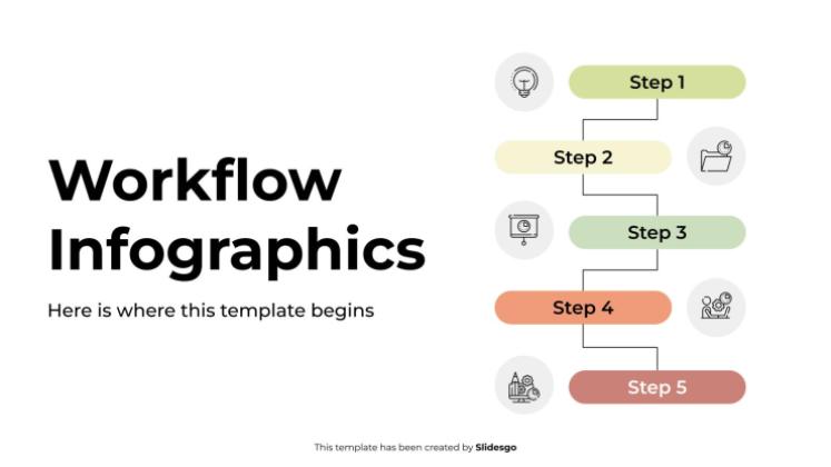 워크플로 인포그래픽 프레젠테이션 템플릿
