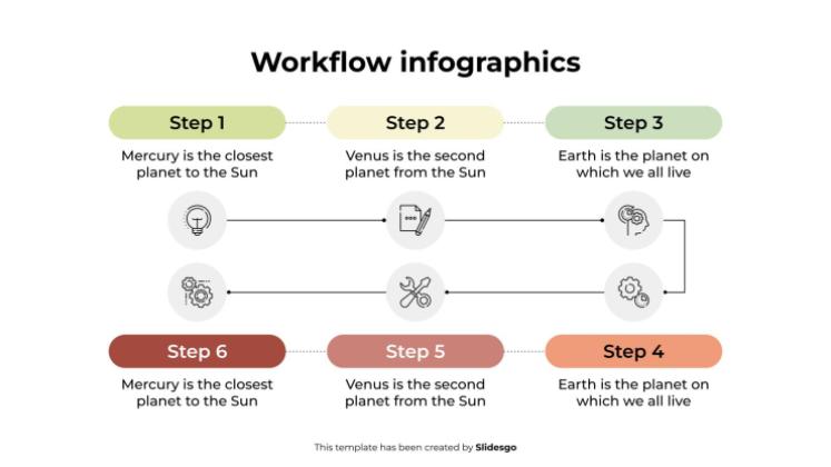 워크플로 인포그래픽 프레젠테이션 템플릿
