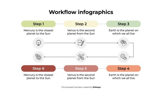 워크플로 인포그래픽 프레젠테이션 템플릿