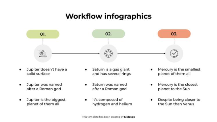 워크플로 인포그래픽 프레젠테이션 템플릿