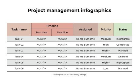 Infographies de gestion de projet Modèles de présentation