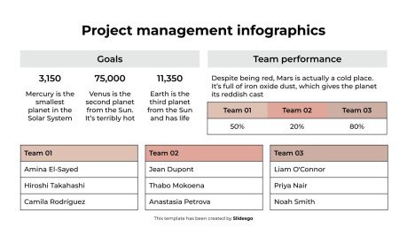 Infographies de gestion de projet Modèles de présentation