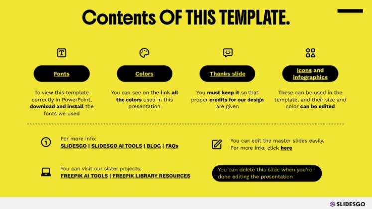 Fettgedruckte Typografie Präsentationsvorlage