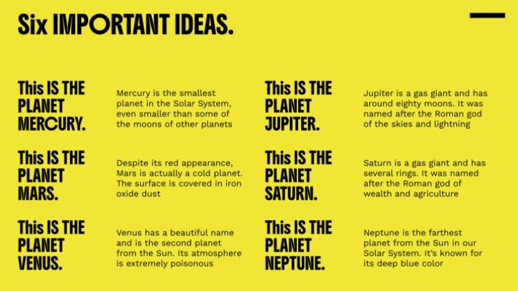 Fettgedruckte Typografie Präsentationsvorlage