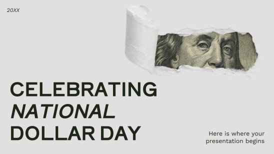 Plantilla de presentación Celebrando el Día Nacional del Dólar