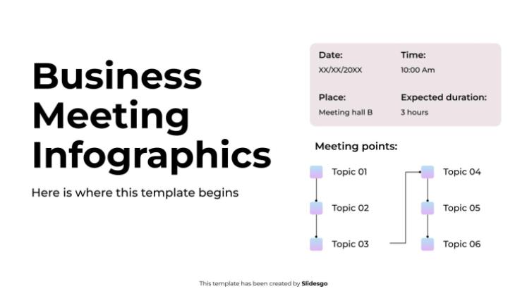 Plantilla de presentación Infografías de reuniones de negocios