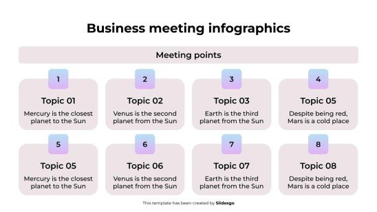 Plantilla de presentación Infografías de reuniones de negocios