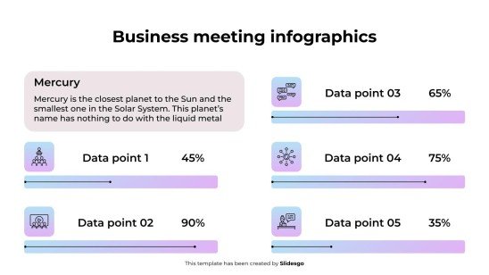 Plantilla de presentación Infografías de reuniones de negocios