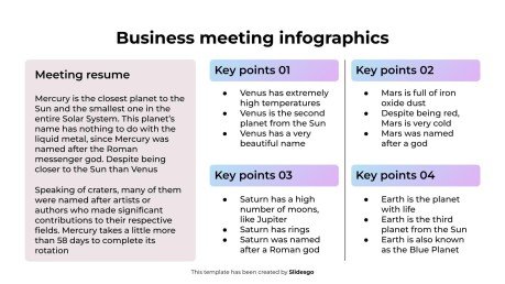Plantilla de presentación Infografías de reuniones de negocios