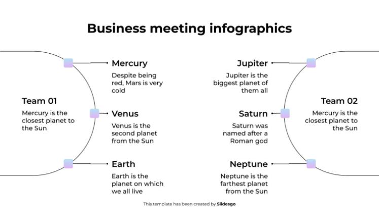 Plantilla de presentación Infografías de reuniones de negocios