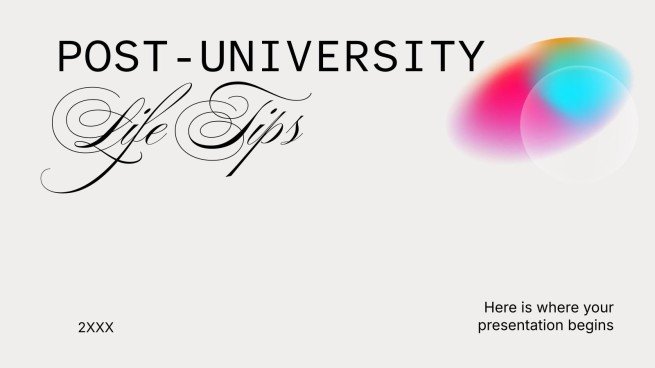 Post-University Life Tips presentation template 