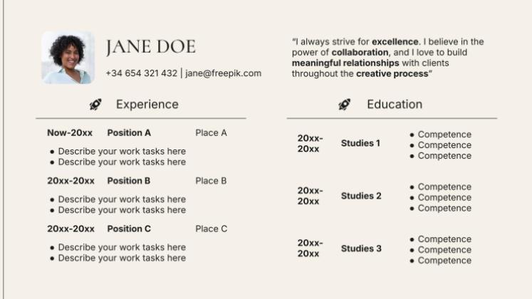 Conseils pour la rédaction d'un CV Modèles de présentation