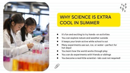 Expériences scientifiques pour les journées chaudes Modèles de présentation