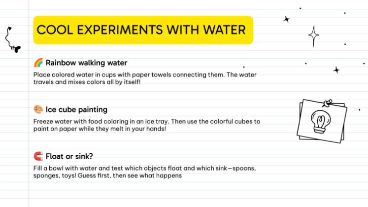 Expériences scientifiques pour les journées chaudes Modèles de présentation