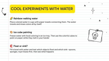Expériences scientifiques pour les journées chaudes Modèles de présentation