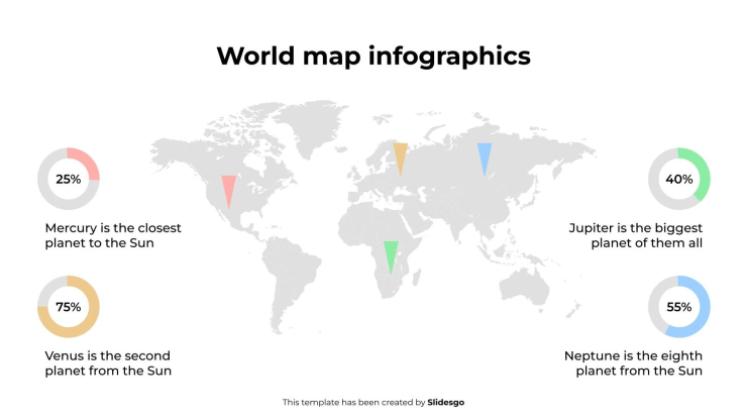 Weltkarten-Infografiken Präsentationsvorlage