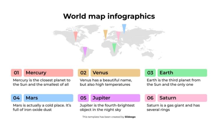 Weltkarten-Infografiken Präsentationsvorlage