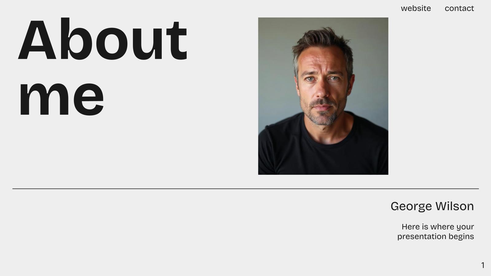 About Me presentation template 