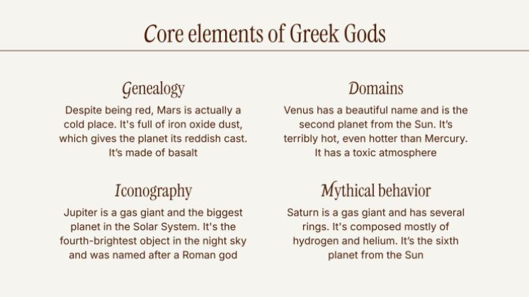 Plantilla de presentación Dioses de la antigua Grecia