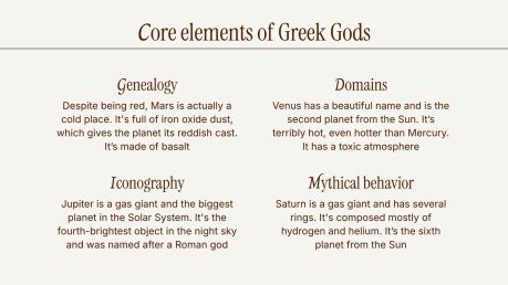 Plantilla de presentación Dioses de la antigua Grecia