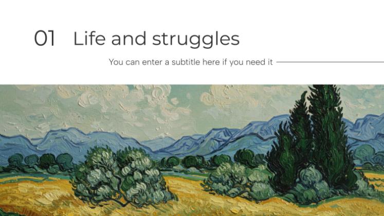 빈센트 반 고흐: 삶과 일 프레젠테이션 템플릿