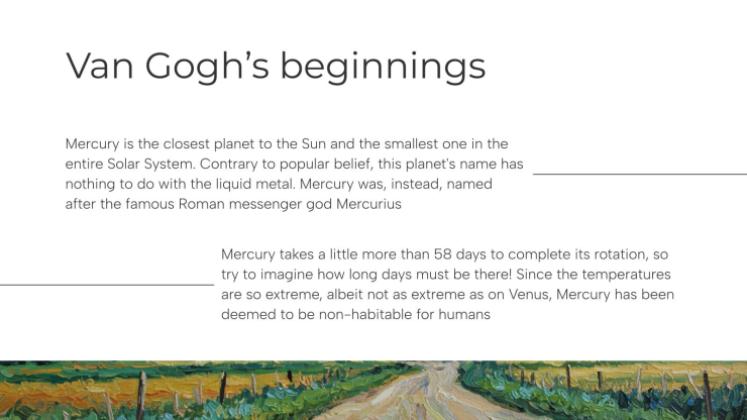 빈센트 반 고흐: 삶과 일 프레젠테이션 템플릿