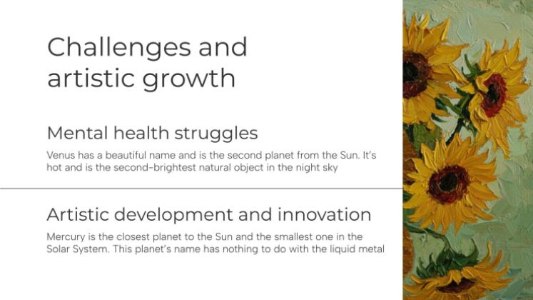 빈센트 반 고흐: 삶과 일 프레젠테이션 템플릿