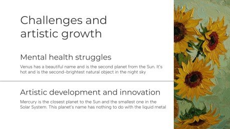 빈센트 반 고흐: 삶과 일 프레젠테이션 템플릿