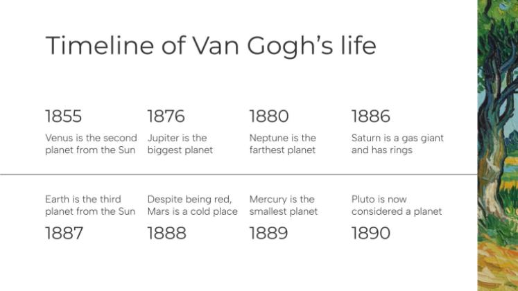 빈센트 반 고흐: 삶과 일 프레젠테이션 템플릿