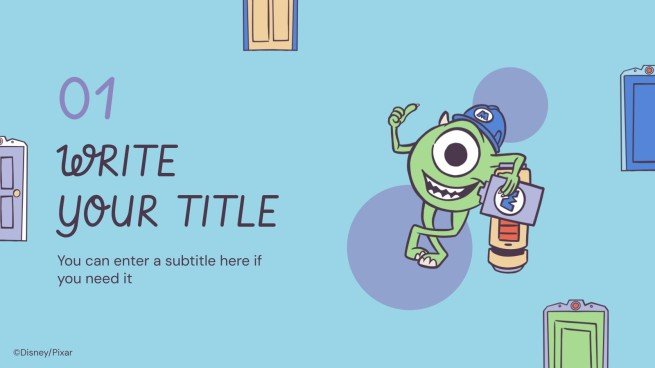 Modelo de apresentação Monstros S.A.: Portas