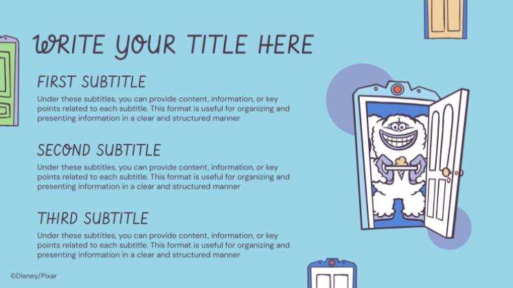 Modelo de apresentação Monstros S.A.: Portas