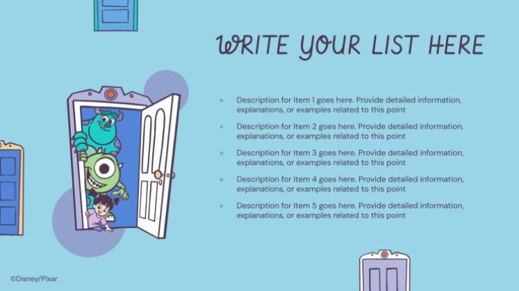 Modelo de apresentação Monstros S.A.: Portas