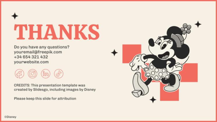 Modelo de apresentação Mickey e Amigos: Retrô