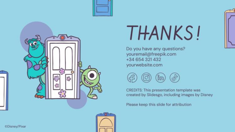 Modelo de apresentação Monstros S.A.: Portas