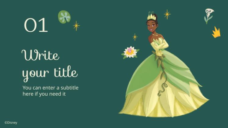 Plantilla de presentación Tiana y el sapo