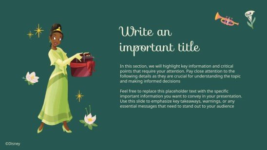 Plantilla de presentación Tiana y el sapo